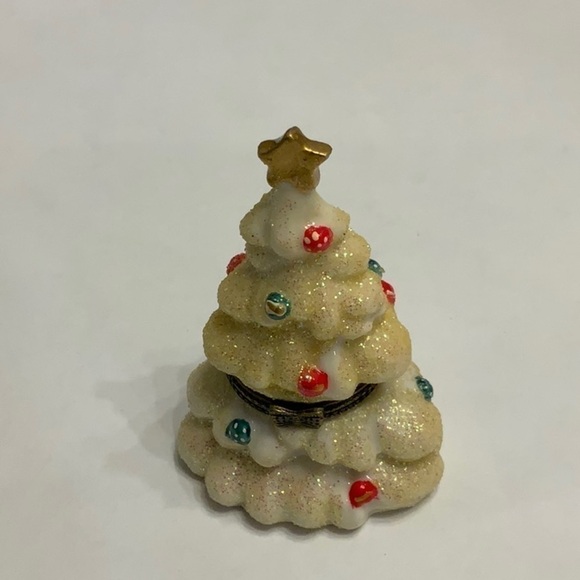 Porcelain Christmas Tree Trinket Box - Picture 2 of 2